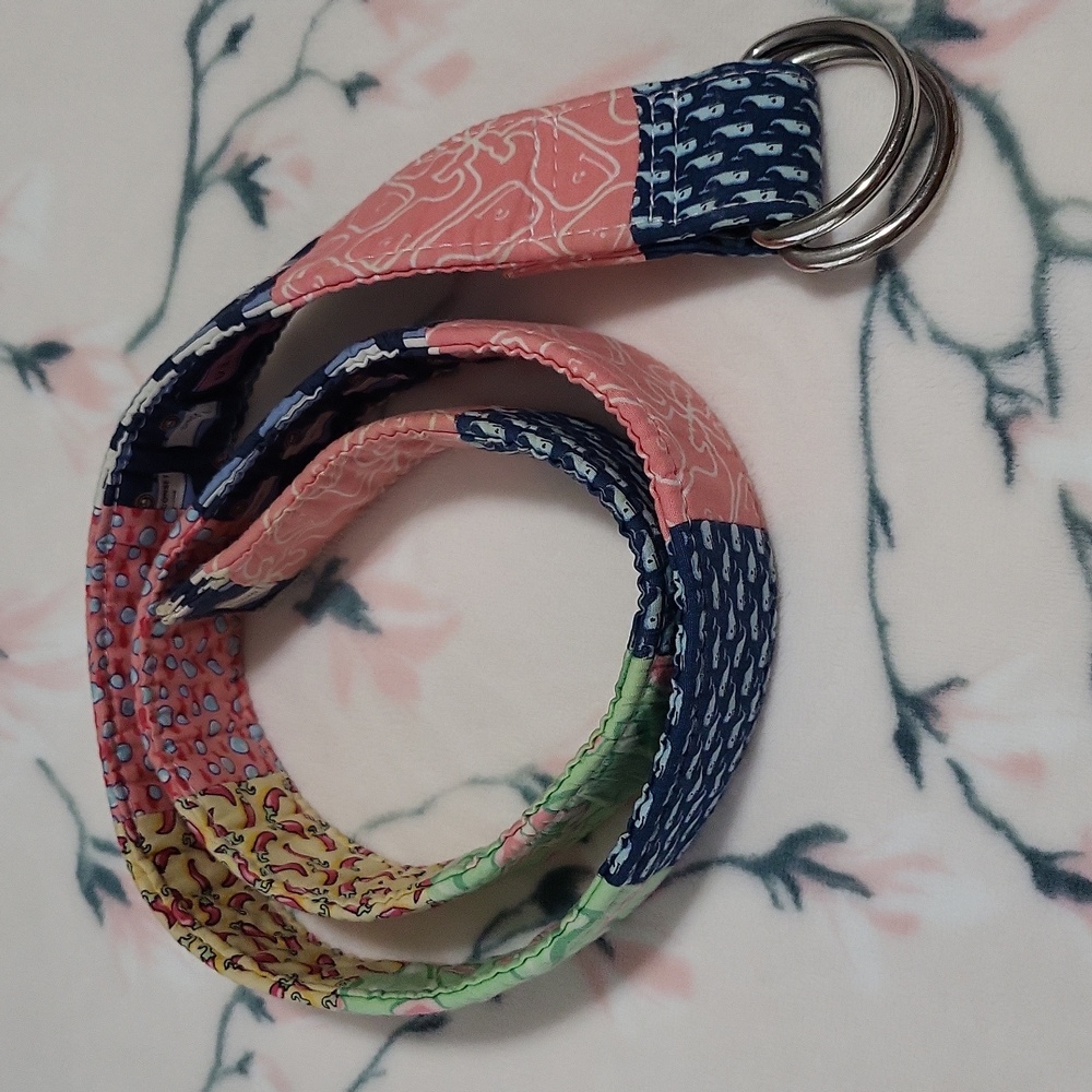 Vineyard Vines Cotton Patchwork D-Ring Belt